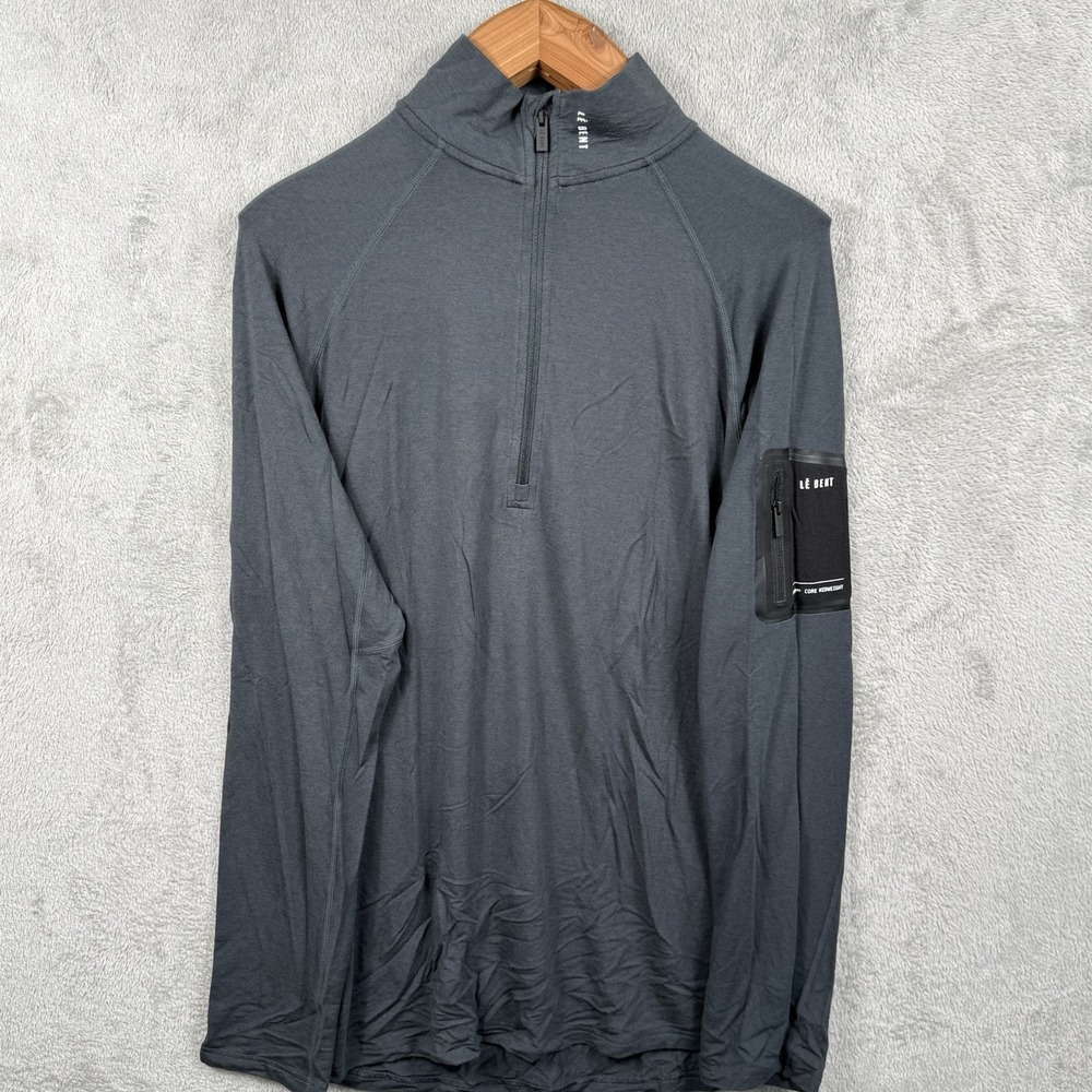 Le Bent 1/2 Zip Pullover Mens XL Dark Gray Bamboo Wool Stretch Core Midweight